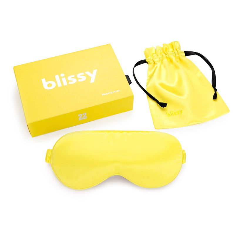 Sleep Mask - Sunshine Yellow - Blissy Sunshine Yellow Sleep Mask – 22 Momme Mulberry Silk, 100% Silk