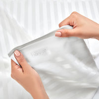 Pillowcase - White Striped - Queen